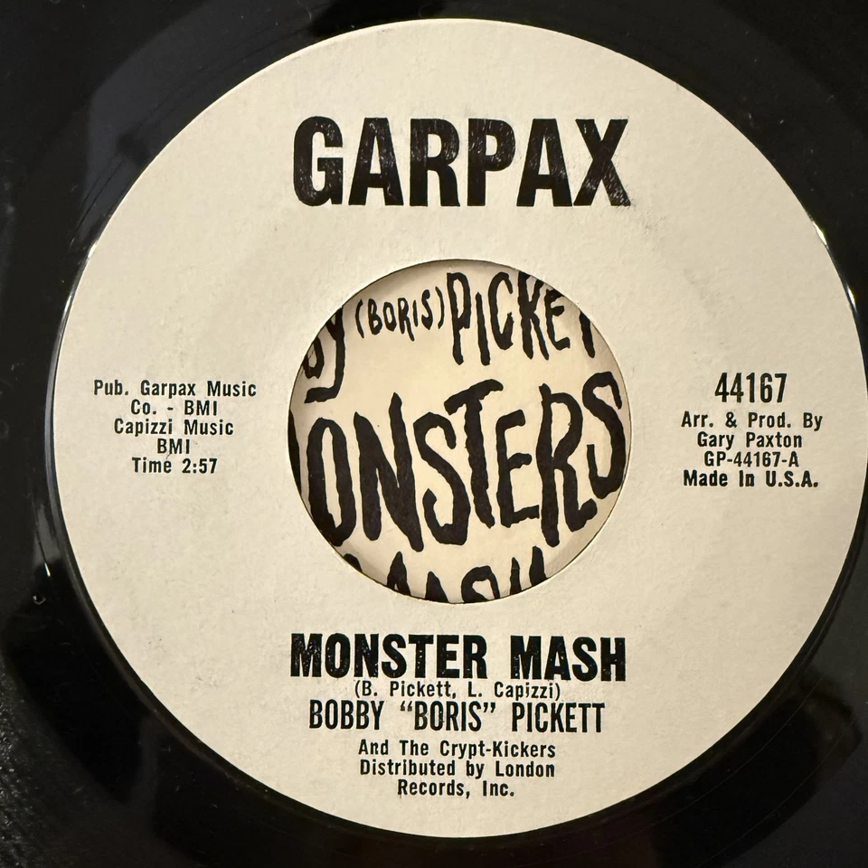 Monster Mash Bobby "Boris" Pickett Vinyl 45 Garpax 44167 Picture Sleeve 1962 - Image 2 of 4