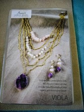 ANNIE'S Simply Beads Necklace Earrings Kit VIOLA Amethyst Quartz BD116 NEW