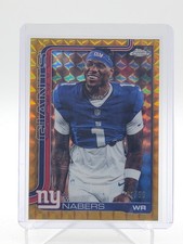 MALIK NABERS 2025 TOPPS CHROME GOLD GEOMETRIC REFRACTOR /50 #225 NY GIANTS Q6383