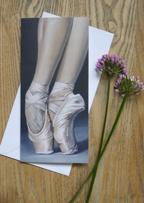 Ballett Füße auf Punkt Blanko Grußkarte Tänzerin auf Pointe, Ballerina Kunstwerk