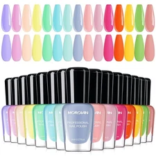 	Nail Polish Set Fingernail Pastel Macaron Rainbow Nail Polish Kit Regular Neon	