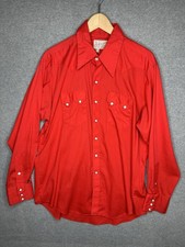 VTG Rockmount Ranch Wear Denver Colorado Red Pearl Snap Western Shirt Men  s