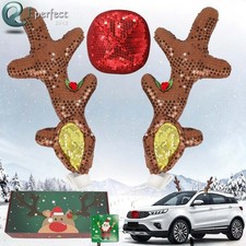Christmas Car Decorations Kit With Reindeer Antlers Red Nose For Suv Van Truck Christmas Car Decorations Kit With Reindeer Antlers Red Nose For Suv Van Truck