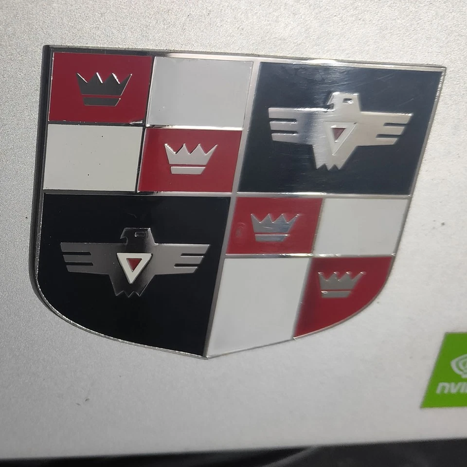 Early 1950 Studebaker Champion Front/Rear Trunk Badge Emblem Brass Chrome Shield Foto 4 de 4