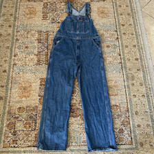 Dickies Men's Blue Denim Cotton Bib Overalls Construction Workwear W816964