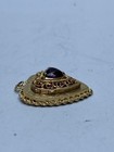 13k Gold amethyst Filigree Detailed Heart Pendant 14.7g — photo 3