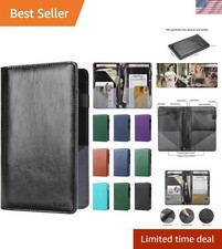Server Book for Waitress, Leather Waiter Organizer with Zipper Pocket, Restau...