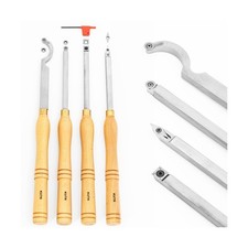Full Size Professional Carbide Wood Turning Tools for Lathe Woodworking, 9 Pc...