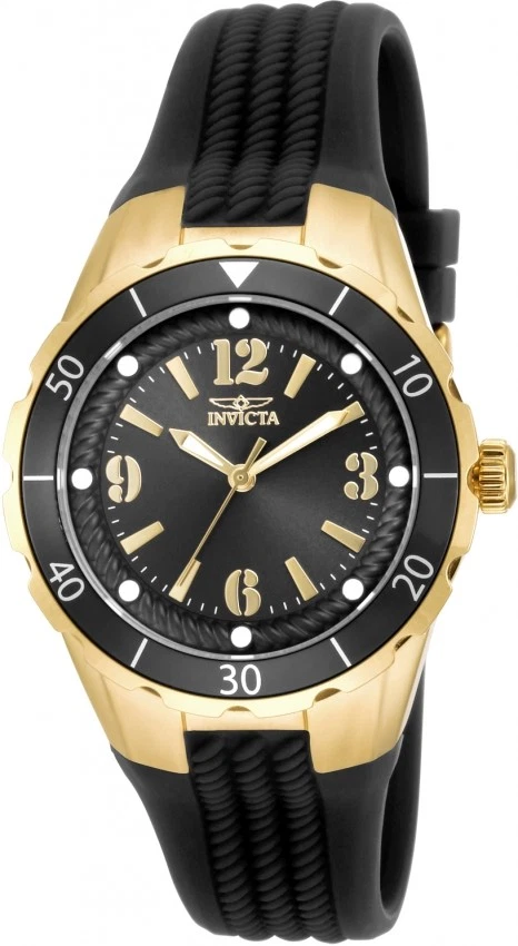 Reloj Invicta Angel Zager exclusivo de cuarzo con esfera negra para dama 17486