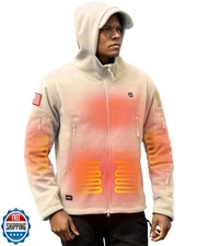 DEWBU Heated Jacket Polar Fleece with 12V Battery Pack Soft Fleec
