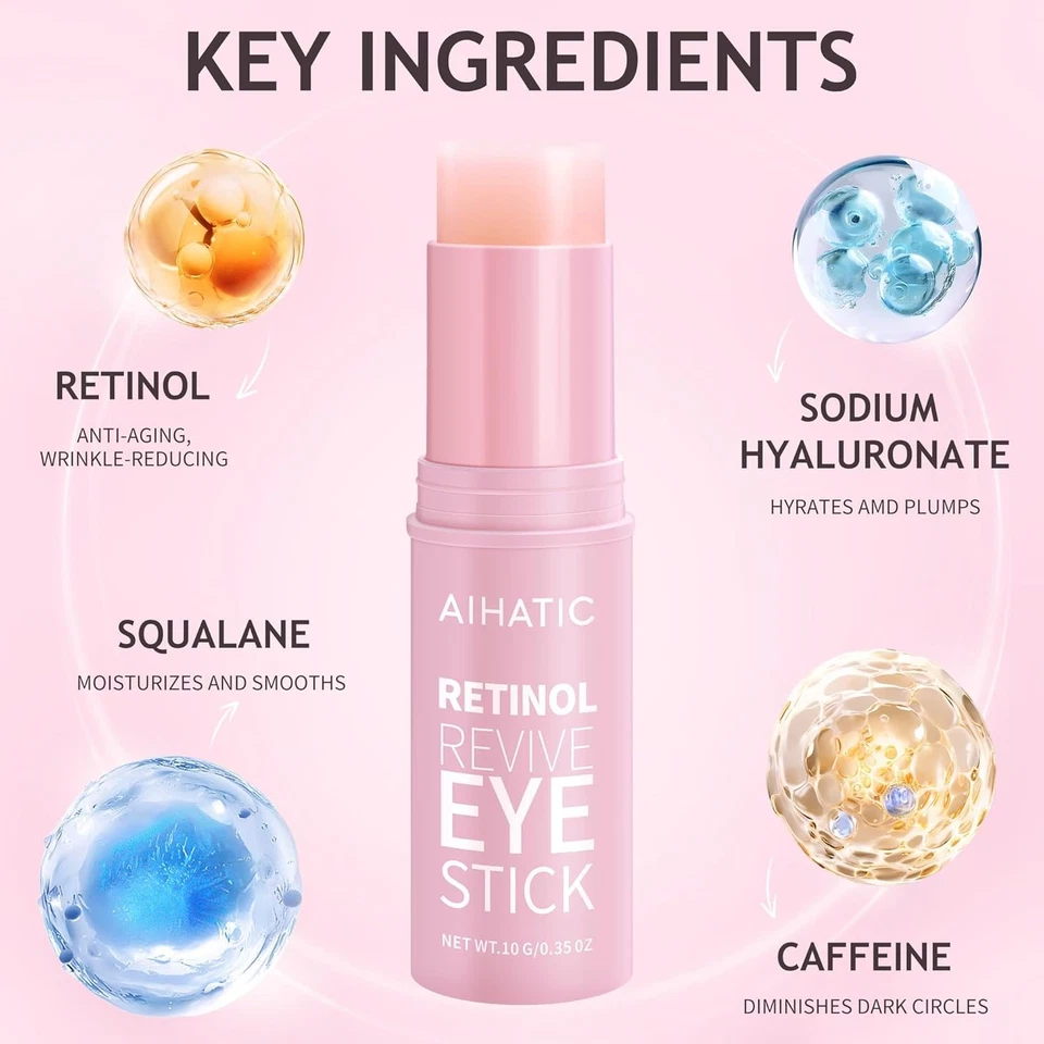 Retinol & Caffeine Eye Balm Stick 0.35oz, Dark Circles & Puffiness Treatment - Image 2 of 4