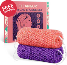 2pc Authentic African Net Sponge Exfoliating Body Scrubber Mesh Wash Cloth