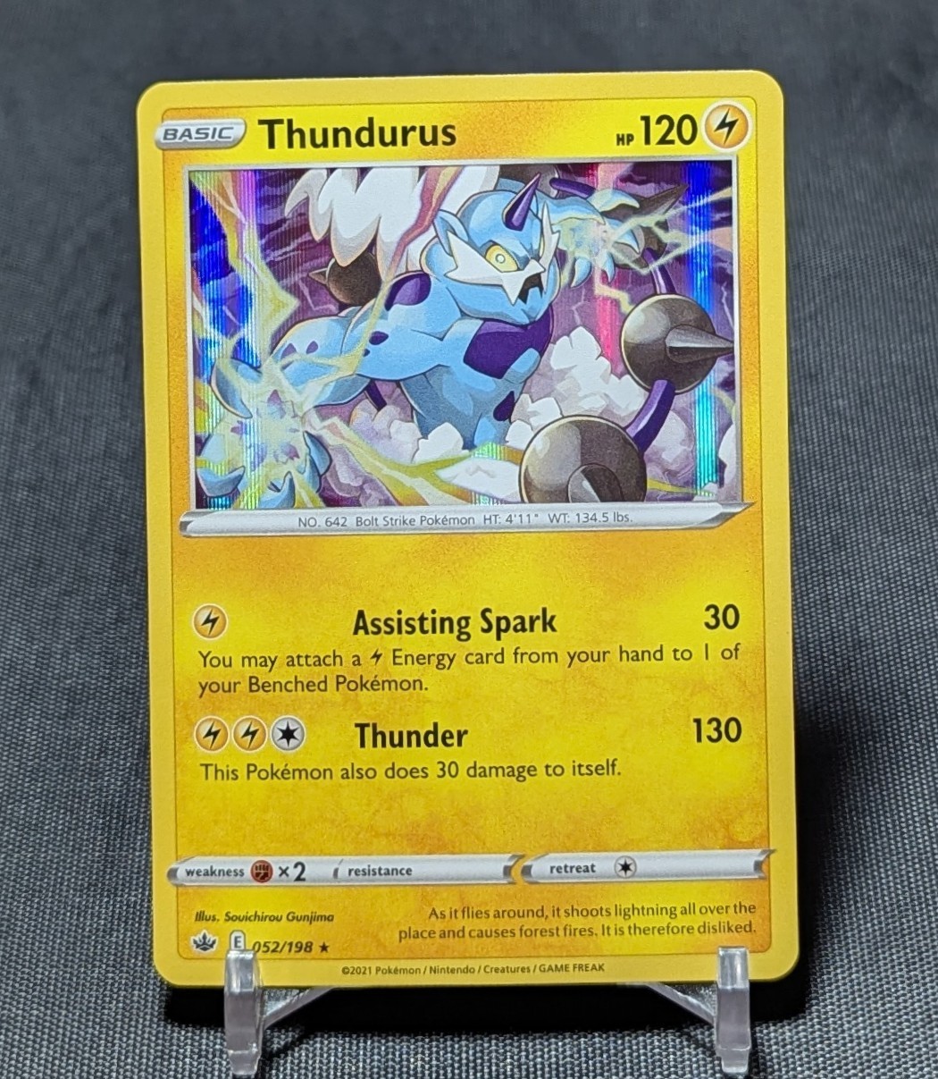 Thundurus Holo Rare Lightning Type Chilling Reign Pokemon TCG Card 052/198