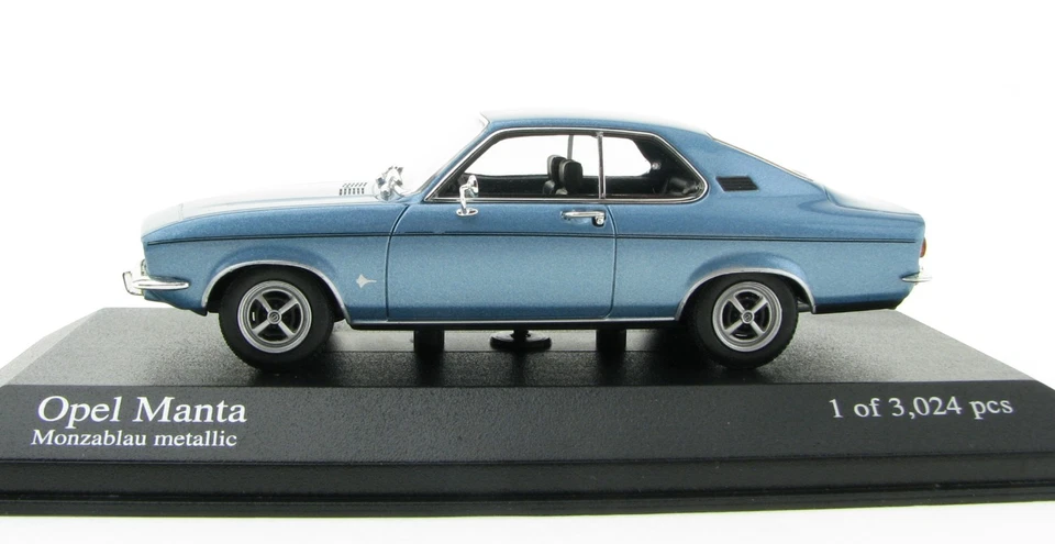 MINICHAMPS 400045500 Opel Manta A 1971 Monzablau 1:43 in OVP /Box Auto Model