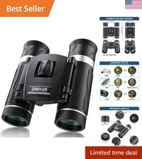 Lightweight 200x25 Binoculars with Anti-Reflective Lens - Ideal for All Ages