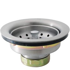 KONE 3-1/2 Inch Kitchen Sink Drain Assembly with Strainer Basket/Drain Silver