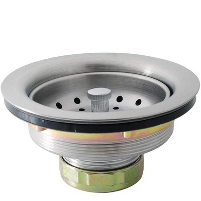 KONE 3-1/2 Inch Kitchen Sink Drain Assembly with Strainer Basket/Drain Silver 