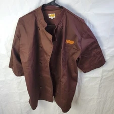Cracker Barrel Shirt Mens M Brown Chef Coat Employee Cook Uniform Button