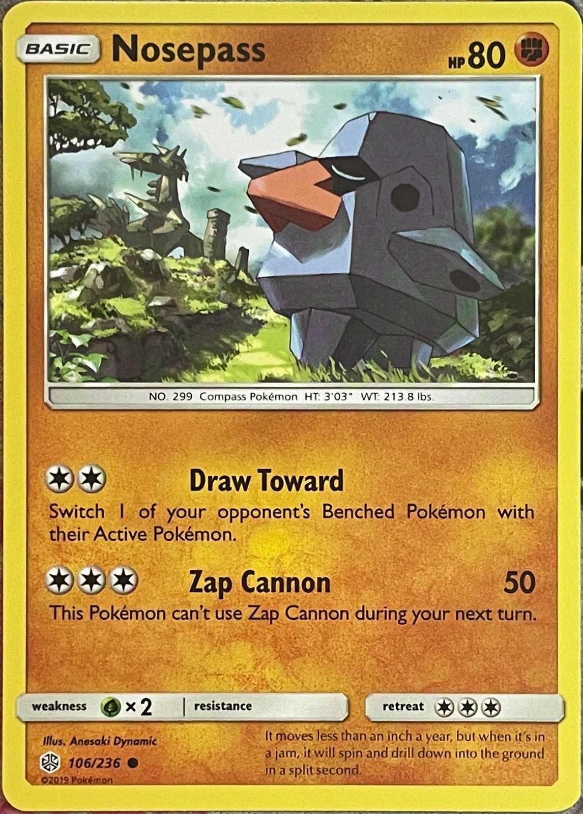 Nosepass - 106/236 - Cosmic Eclipse Pokemon 2019