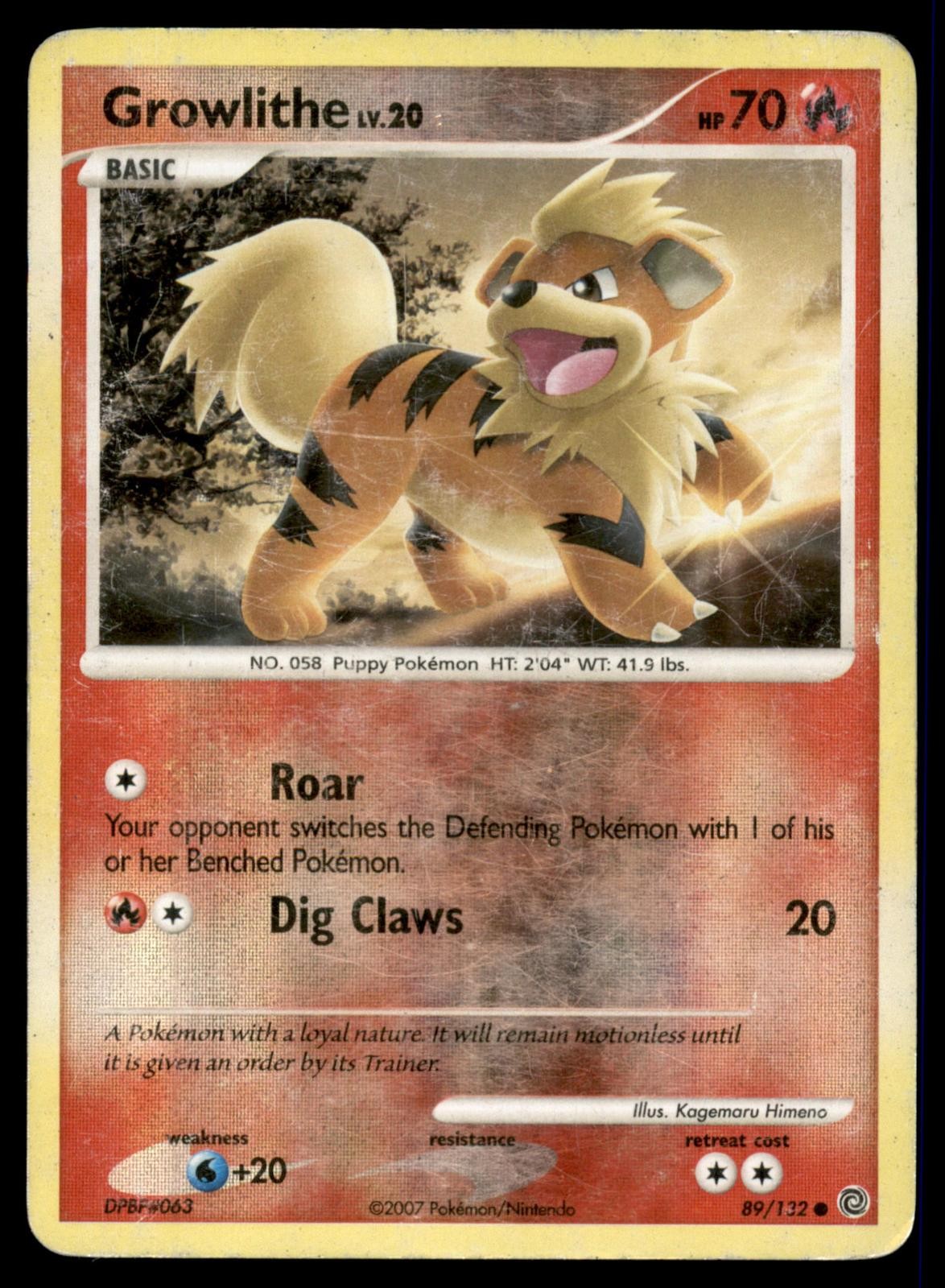 Growlithe 89/132 Common Secret Wonders Pokemon Reverse Holo Heavily Played