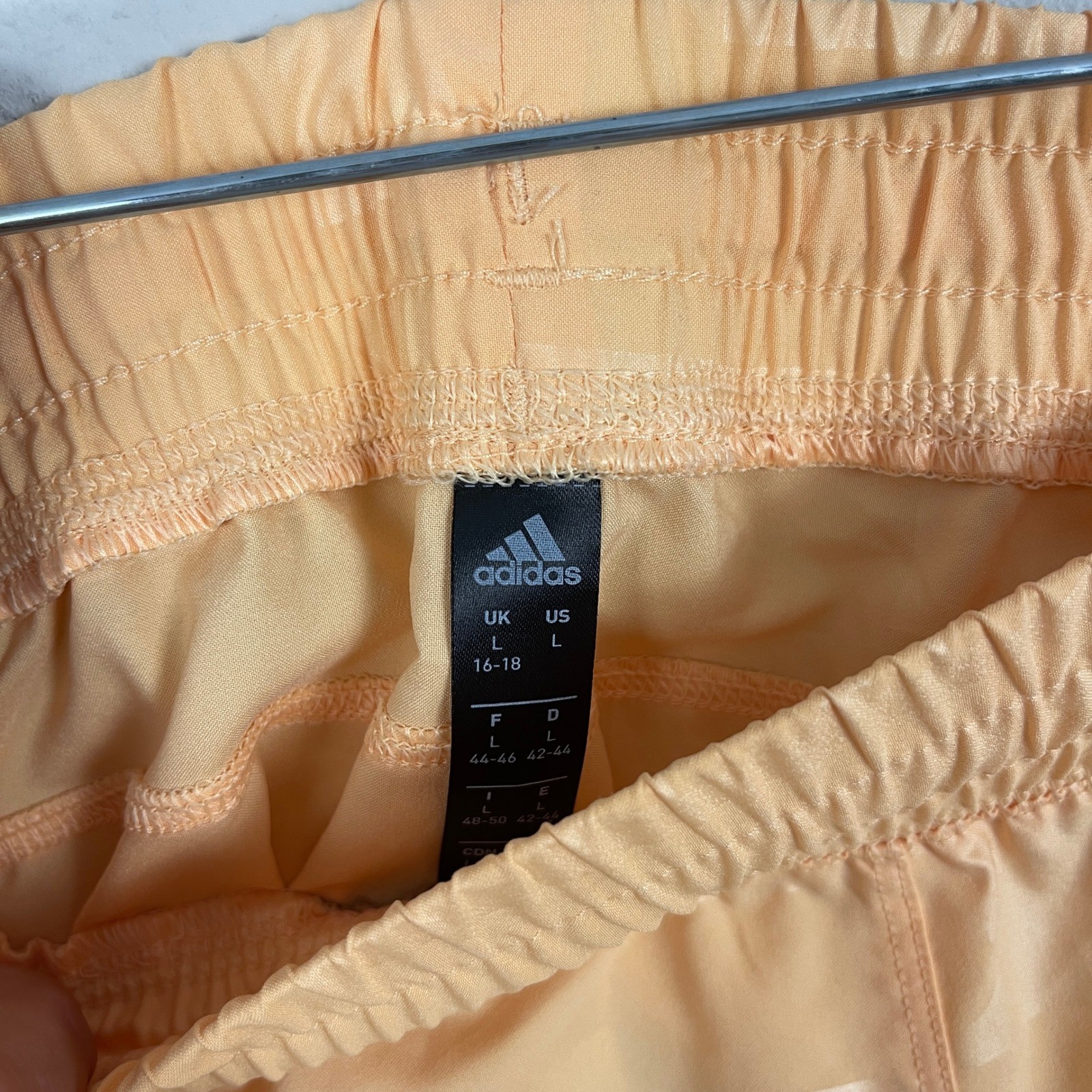 Adidas Women's Running Shorts L Peach Athletic Workout Logo thumbnail 3