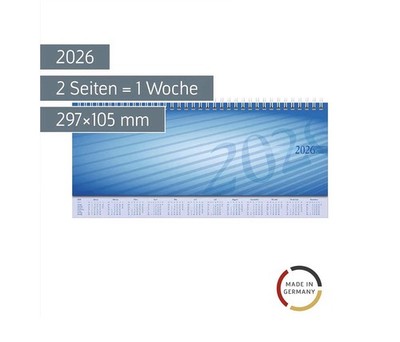 Querterminbuch 2026 Mod. Sequenz 297×105 mm, Karton, blau rido/idé Preisred  %%