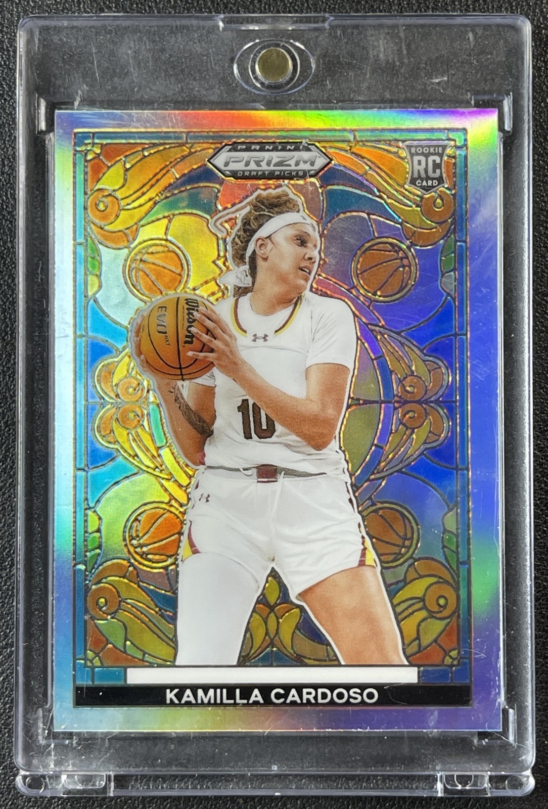 KAMILLA CARDOSO 2024 PANINI PRIZM DRAFT PICKS #12 ROOKIE STAINED GLASS RC SP