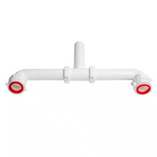 1-1/2 In. White Plastic Slip-Joint Sink Drain Center Outlet Waste