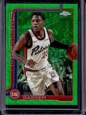 2025-26 Topps Chrome Marcus Sasser Green Wave Refractor #/99 Pistons