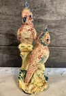 VINTAGE 1941 STANGL ART POTTERY DOUBLE COCKATOO PAIR BIRD FIGURINE #3405 9.5"