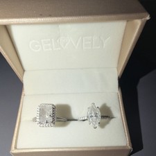 gelovely Marquise Simulated Diamond Prong Engagement Ring Size 9 2 rings