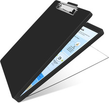 Clipboard with Storage,Heavy Duty Clip Boards 8.5X11 with 2 Storage Case,Clear V