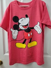 Disney Mickey Mouse T Shirt Size Medium Kids Youth Red New without Tags