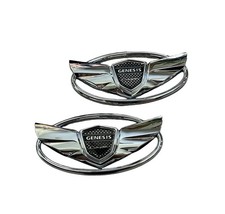 Genesis Coupe 2 Pc Emblem Logo Badge Chrome Front Hoodrear Trunk Hyundai