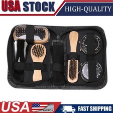 Shoe Cleaning Brushes Tools Kit Polish Boot High Heeled Leather Shine Care Case