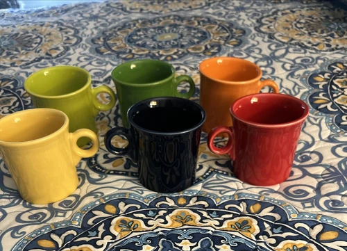 Fiesta Ware HLC USA Mugs ~Coffee Cups Vintage Ring Handles