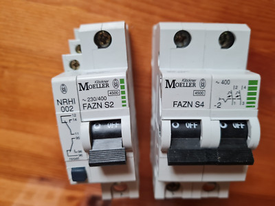 2 Stck. Klockner Moeller FAZN  S2, S4 Leistungsschalter mit NHI 002