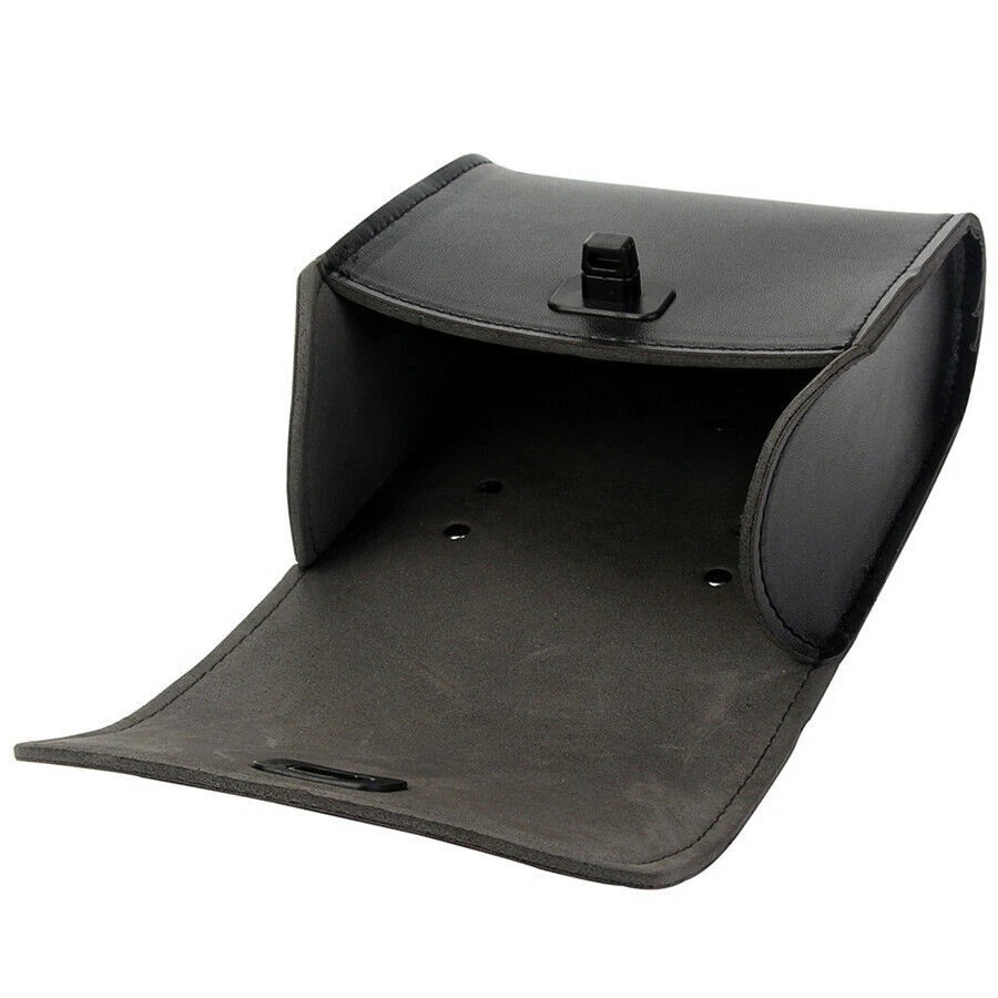 Bolsa de herramientas delantera/trasera/lateral universal de cuero para motocicleta bicicleta equipaje bolsa de sillín Foto 2 de 4