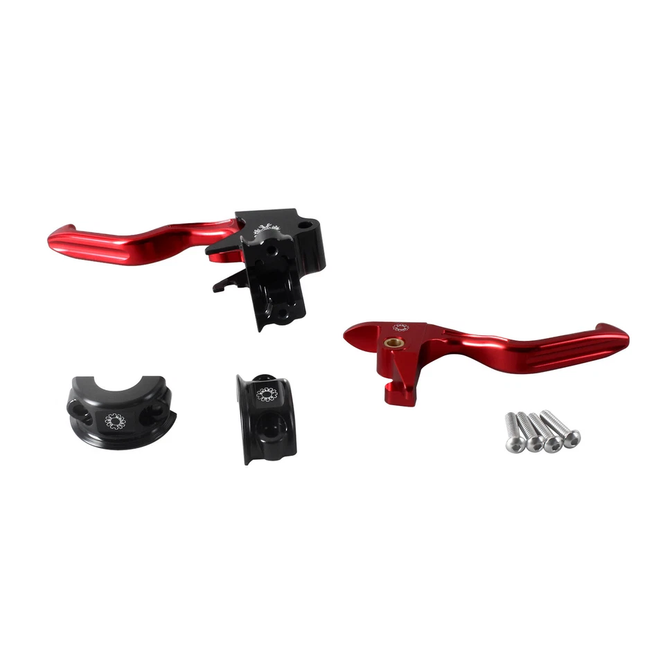 Red Easy Pull Clutch Brake Hand Levers for Harley 18-24 Softail FXST FXBB FXLRST Foto 4 de 4