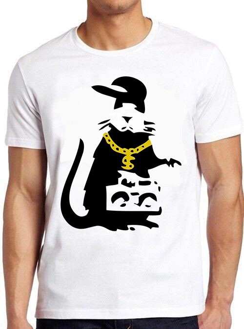 Banksy Gangsta Rat Art Drawing Top Funny Meme Top Design Gift Tee T Shirt