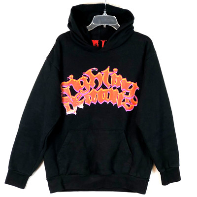 Vlone X Juice WRLD 999 Hoodie Mens L Fighting Demons World Tag Rap Black