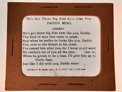 He's Got Those Big Blue Eyes Like You DADDY MINE, Magic Lantern MICA Slide