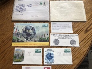 1964 NEW YORK WORLD'S FAIR  FLEETWOOD POSTAL COVER SET  OF 4 ORIG PACKAGING EXC