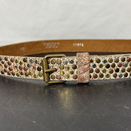 Streets Ahead Studded Leather Belt USA Made Avant Garde Size XS / 25-28” - Picture 2 of 8