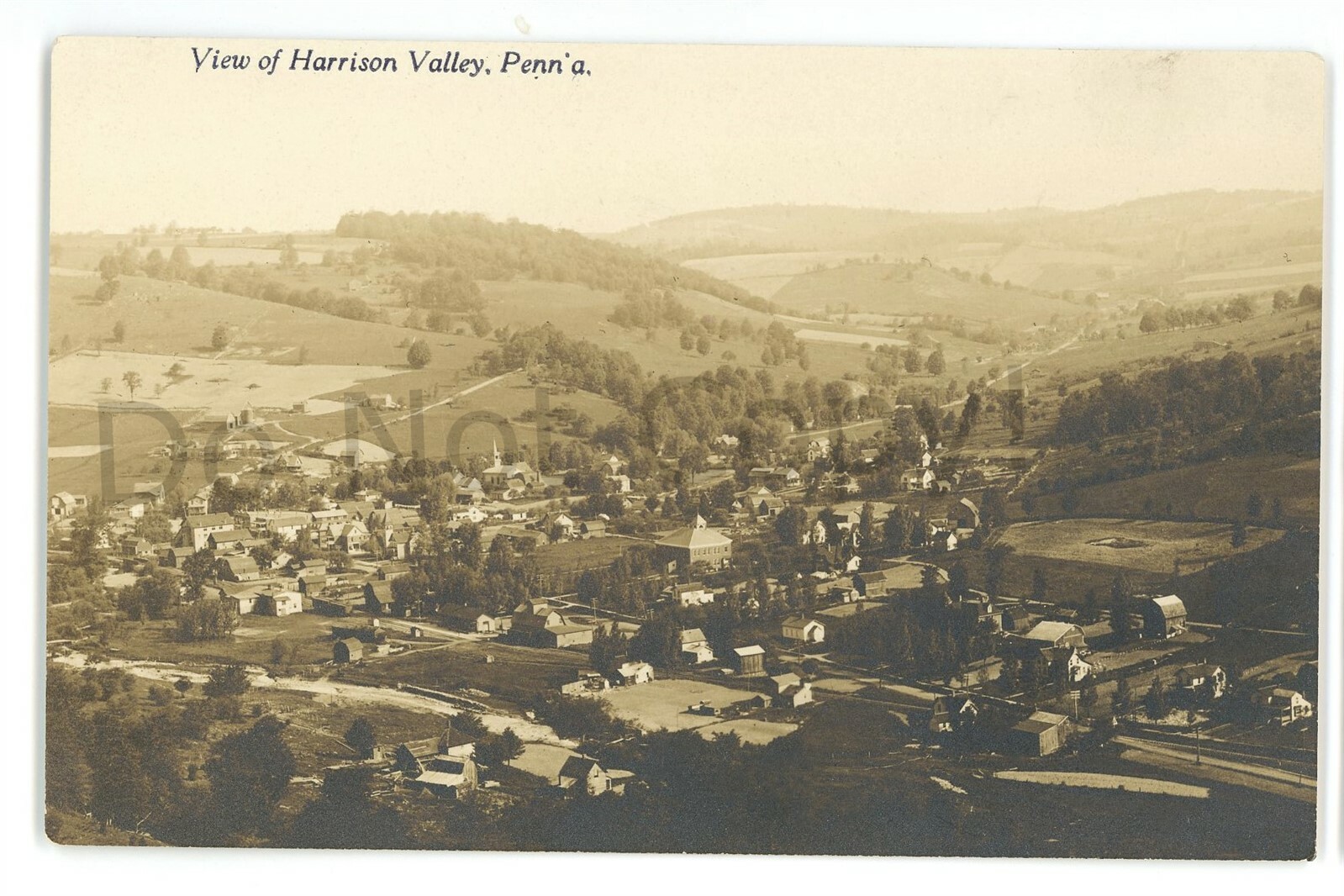 RPPC Aerial View HARRISON VALLEY PA Potter County Real Photo Postcard eBay
