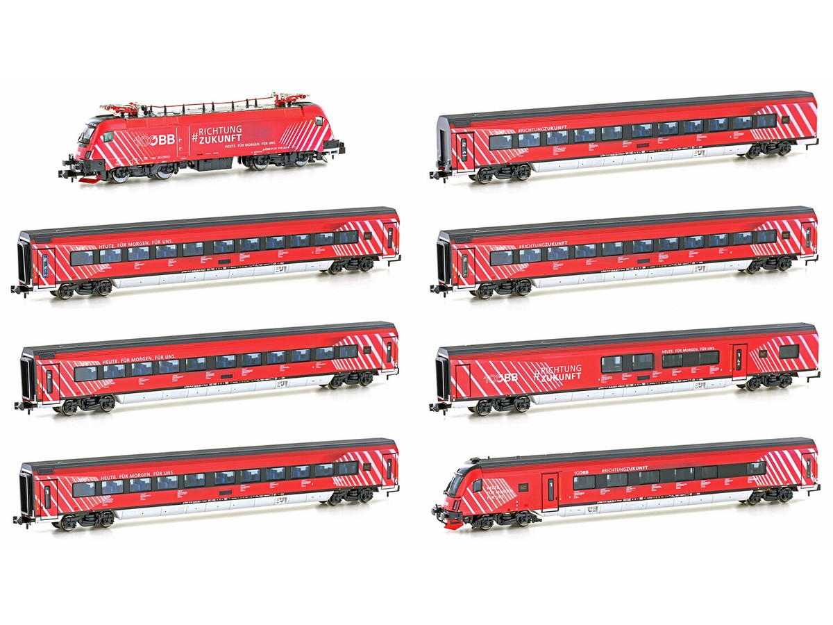 Hobbytrain OBB Railjet Rh1116 100yr Train Pack VI H25227 N