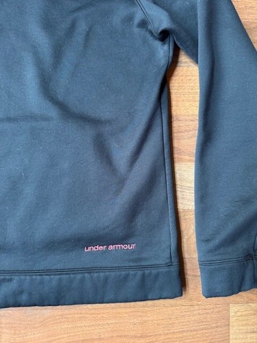 Under Armour Storm Hoodie Womens MED Black Pink Camo Logo Semi Fitted ColdGear - Picture 7 of 9