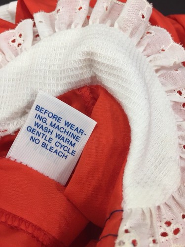 Vintage Baby Bliss Girl Dress Boho Poppy Red Long Sleeve Size Large / 12 Months - Picture 12 of 12