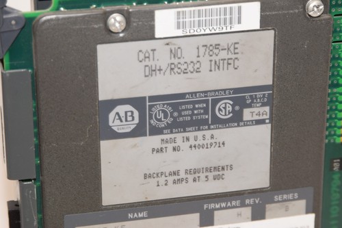 ALLEN BRADLEY 440019714 DH+/RS232 1785-KE Rev H Ser B Comm. Interface Module - Picture 4 of 4