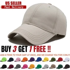 Baseball Cap Ball Dad Hat Plain Solid Cotton Washed Men Women Adjustable VC